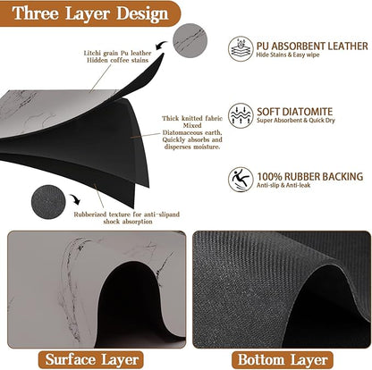 Dish Drying Mats for Kitchen Counter, Quick Dry Dish Rack Pad