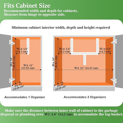 REALINN Under Sink Organizer, Pull Out Cabinet Organizer 2 Tier Slide Out Sink