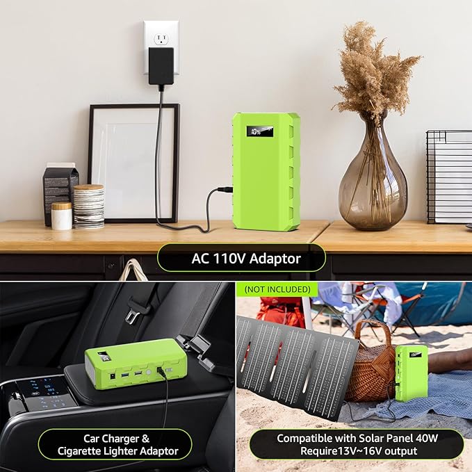 Powkey 88.8Wh Portable Power Station | 65W AC Camping & Home Backup