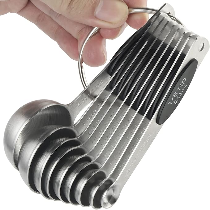 Magnetic Measuring Spoons Set of 9 Stainless Steel Stackable Measuring Spoons