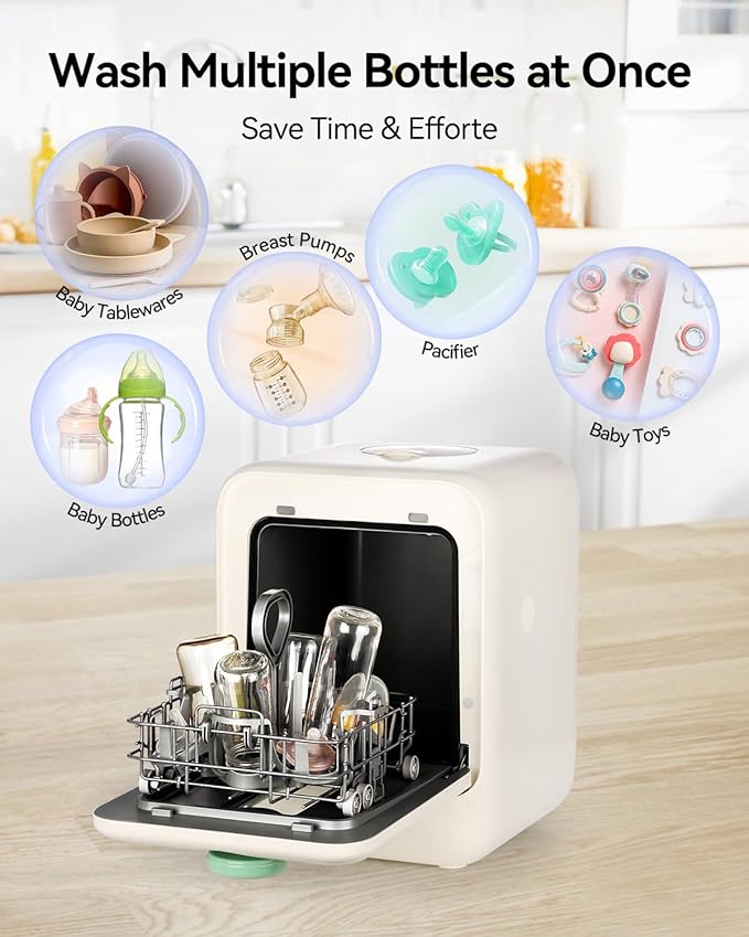 IAGREEA Baby Bottle Washer, Sterilizer and Dryer, All-in-One Pro Cleaning