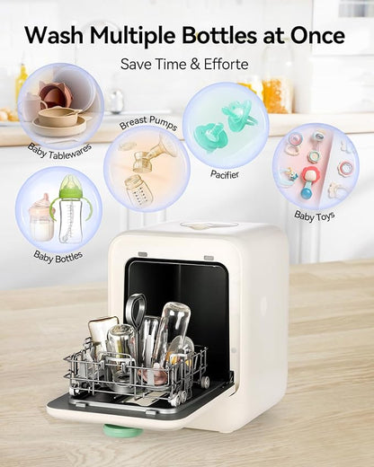 IAGREEA Baby Bottle Washer, Sterilizer and Dryer, All-in-One Pro Cleaning