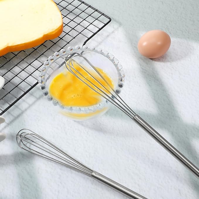 2 Pcs Mini Whisks Set, Stainless Steel Whisk Tiny Egg Whisk, Espresso Matcha