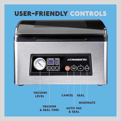 Avid Armor Ultra Series USV32: Premium Chamber Vacuum Sealer Machine High-Performance Vacuum Chamber Sealer for Professional and Home Use, Ideal Commercial Vacuum Sealer Machine for Food Preservation