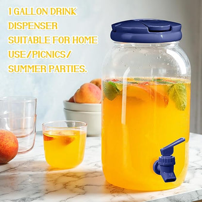 Havawish 2 Pcs 1 Gallon Plastic Beverage Dispenser