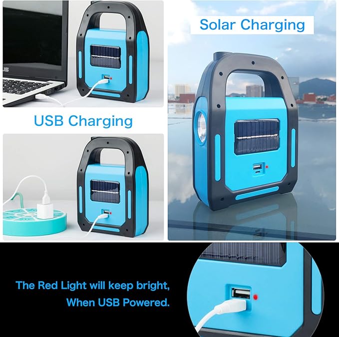 4 Pack 3 in 1 Solar USB Rechargeable Brightest COB LED Camping Lantern, Charging for Device, Waterproof Emergency Flashlight LED Light