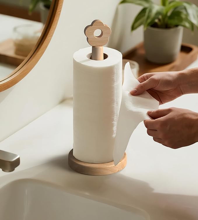 KitchLife Cute Wooden Paper Towel Holder