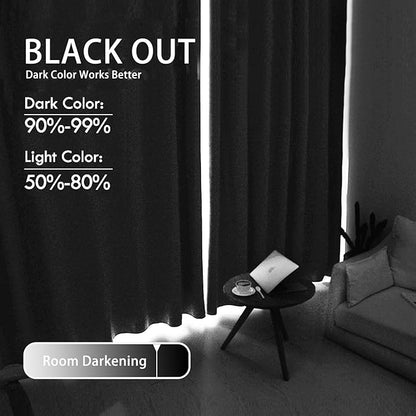 JIUZHEN Blush Pink Blackout Curtains