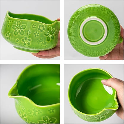 TEANAGOO 7-PCS Green Matcha Whisk Set, Complete Ceremony Start Kit, Ceramic