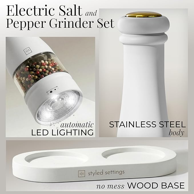 Electric Salt and Pepper Grinder Set