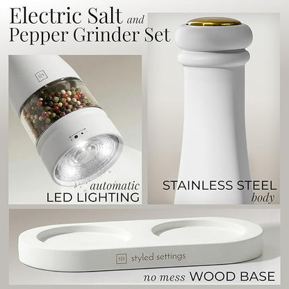 Electric Salt and Pepper Grinder Set
