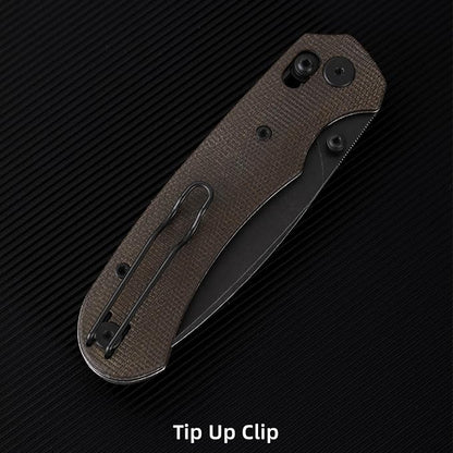 Folding Knife,Pocket Knife,3.31??154CM Blade,Erogonomic Canvas Micarta Handle,Survival Camping Knife with Pocket Clip,EDC Knife for Camping Hunting Hiking Survival,Green