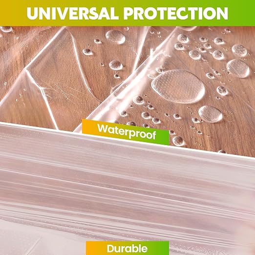 LLPT Pre-Taped Masking Film, 59.1" Unfolded x 66Ft, 0.31 Mil, 2 Pack