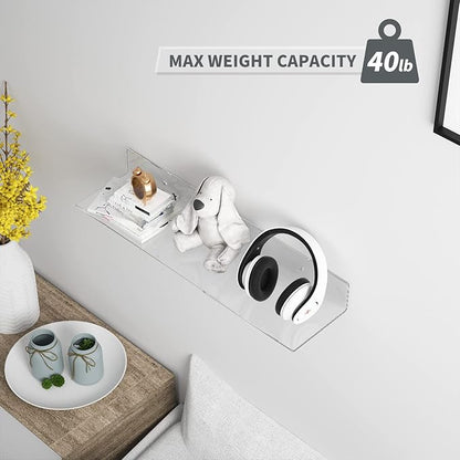 24 Inches Clear Floating Shelves