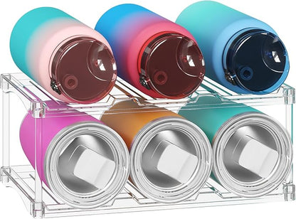 Lifewit Stackable Bottle Storage Organizer, Large Slot Water Bottle Tumbler Cup