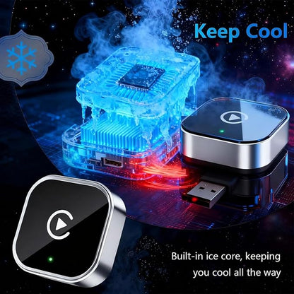 2 in 1 CarPlay Adapter for Polo 2016 2017 2018 2019 2020 2021 2022 2023 2024 2025 2026, CarPlay Wireless Adapter with Auto Reconnect Fast Pairing Bluetooth Connection Compact USB Dongle