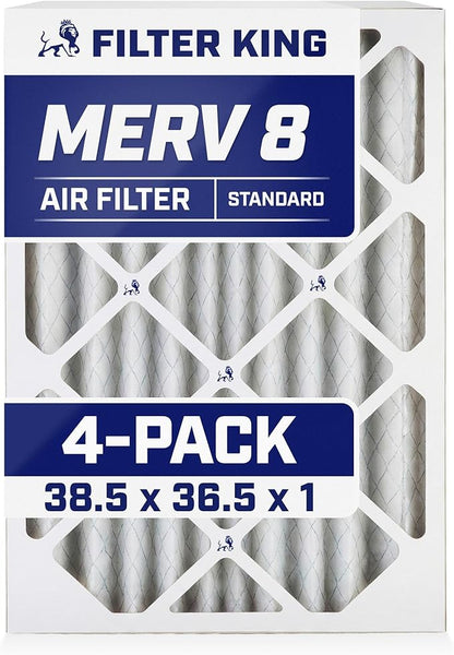 Filter King 38.5x36.5x1 Air Filter | 4-PACK | MERV 8 HVAC Pleated A/C Furnace