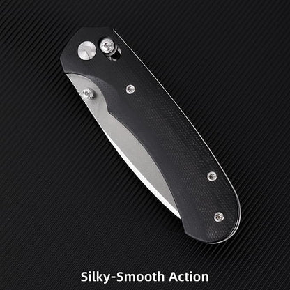 Folding Knife,Pocket Knife,3.31??154CM Blade,Erogonomic Canvas Micarta Handle,Survival Camping Knife with Pocket Clip,EDC Knife for Camping, Hunting, Hiking, Survival,Black