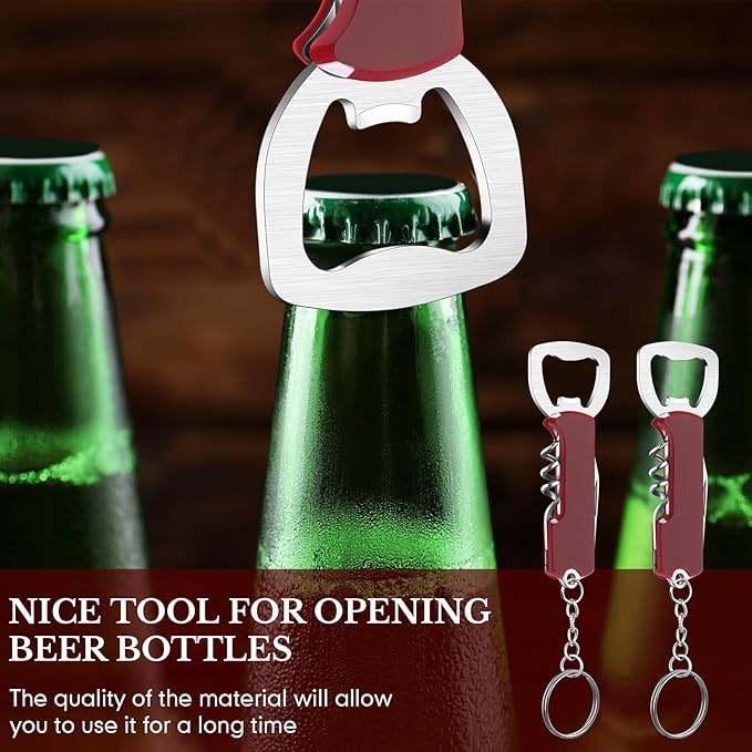 Ziliny 24 Pcs Bottle Opener Keychain Bulk Wine Bottle Beer Opener Keychain