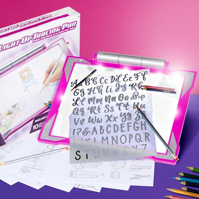 Crayola Light Up Tracing Pad Pink, Best Birthday, Holiday & Christmas Gifts for Girls & Boys, 6, 7, 8 Year Olds, Kids Toys, Light Box Art Kit for Kids [Amazon Exclusive]