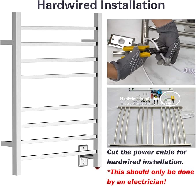 HEATGENE Towel Warmer, Heated Towel Warmer Rack, Wall-Mounted Hardwired/Plug-in