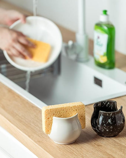 Zoeeker Kitchen Sponge Holder, Ceramic Dish Sponge Holder Kithen Sink Organizer