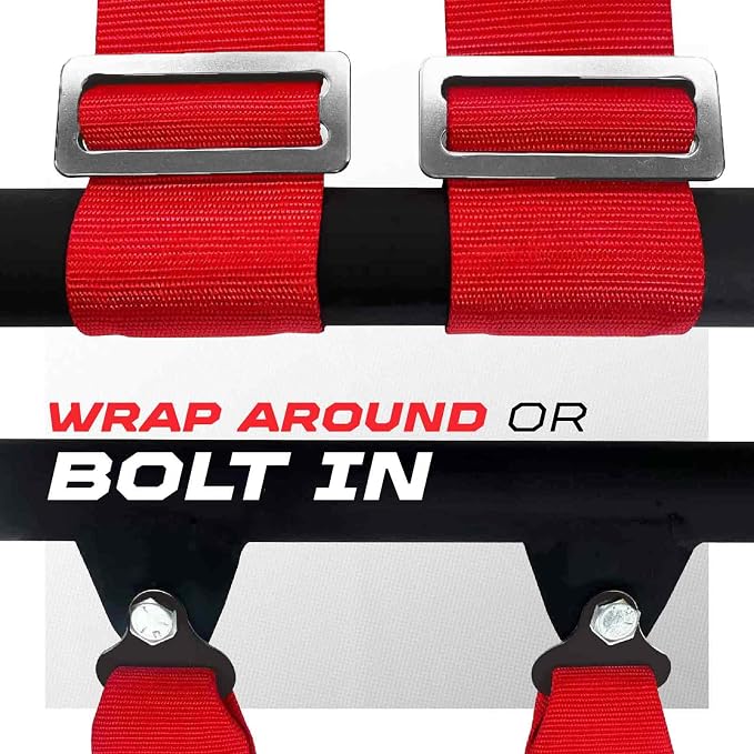 50 Caliber Racing Red 4 Point Harness with 3" Straps for Cars, Trucks, UTV and Off Road Vehicles [6004]