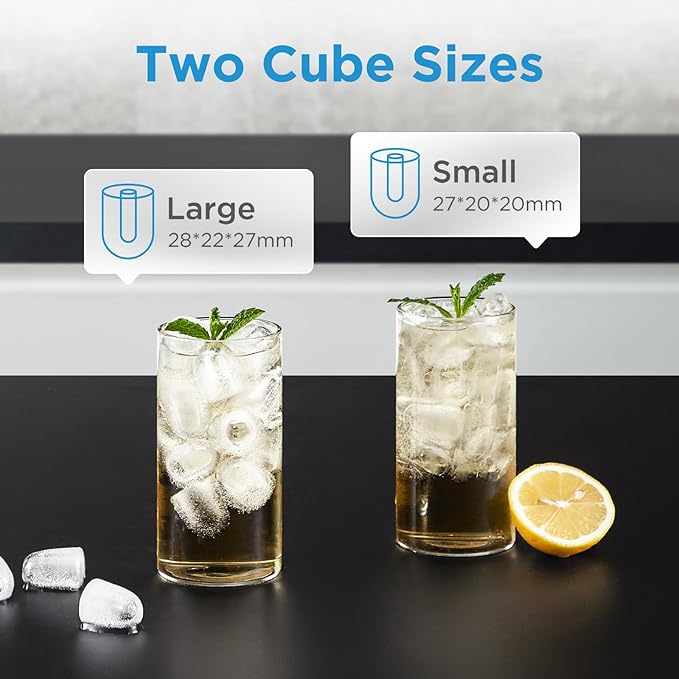 Midea MERI26B1AGN Countertop Bullet-Ice Maker, 8 Ice Bullets Ready in 6 Minutes