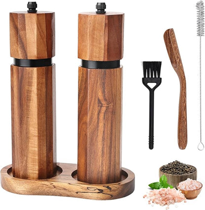 Wooden Salt and Pepper Grinder Set
