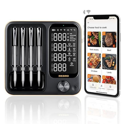 Wireless Meat Thermometer with 4 Probes, INKBIRD WiFi Meat Thermometer Digital