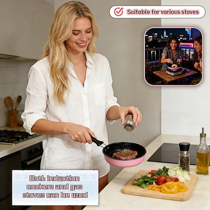 4.7 Inch Mini Frying Pan, Flat Bottom Design