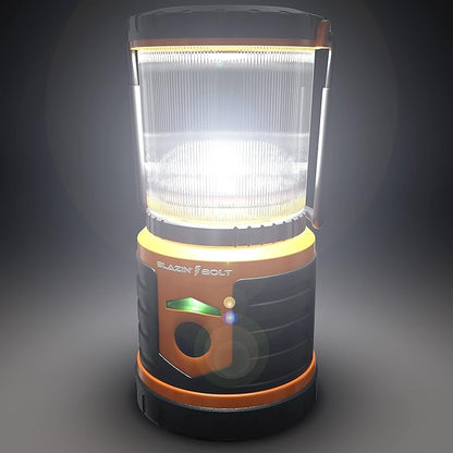 Blazin Bolt Rugged USB Rechargeable Lantern | 6000mAh Power Bank | 400 Lumen | 400 Hours of Light | 6 Modes | Camping, Emergency, Power Outage, Storm, Blizzard, Hurricane Survival