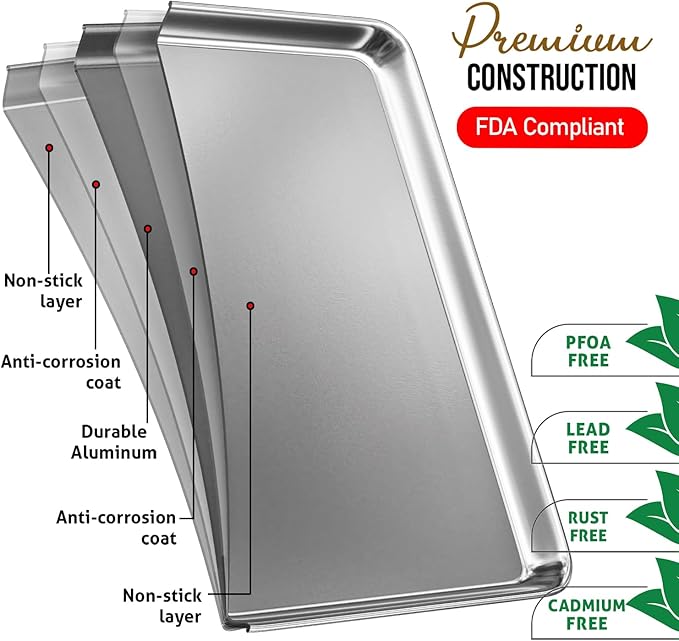 Eatex Aluminum Baking Sheet, Steel Cookie Sheet, 15” x 10” Baking Pan, Warp