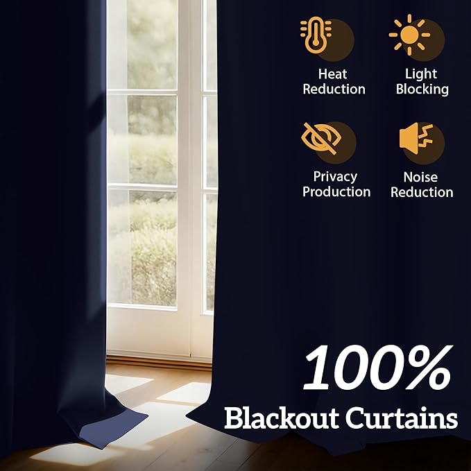 100% Blackout Curtains 84 Inch Length