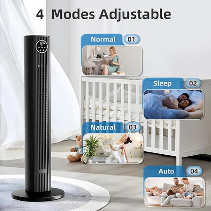 Antarctic Star Tower Fan Portable Floor Fans 85°Oscillating Fan Quiet Cooling