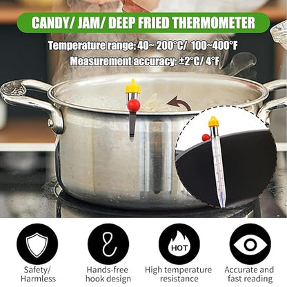 LABO Candy Thermometer, Analog Glass Thermometer