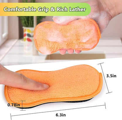 GLIMGLINT 12Pack Dish Sponges Kitchen, Non-Scratch Microfiber Sponges