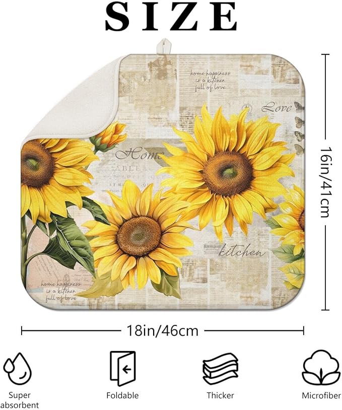 Dish Drying Mat Drainer Pads