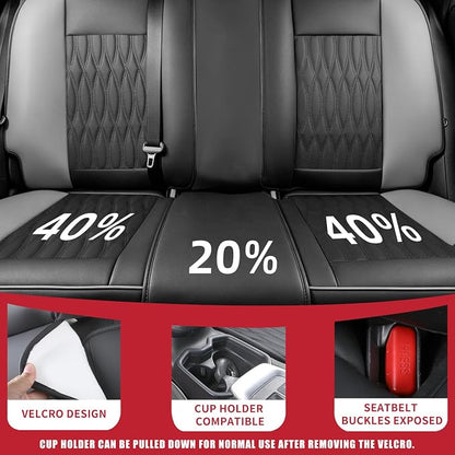 Car Seat Covers , Luxury Breathable Waterproof Faux Leatherette Car Seat Covers Cushion Protectors with Lumbar Support, Car Seat Cushion, Universal Fit Most Cars (Black-Gray, Front Seats - 2 PCS)
