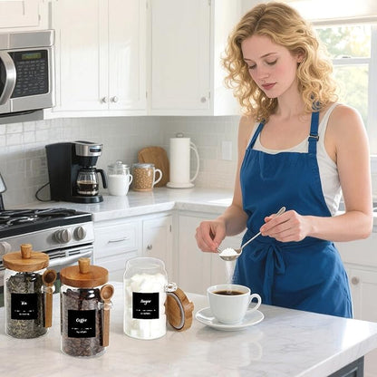 Suclain 3 Pcs Glass Coffee Container