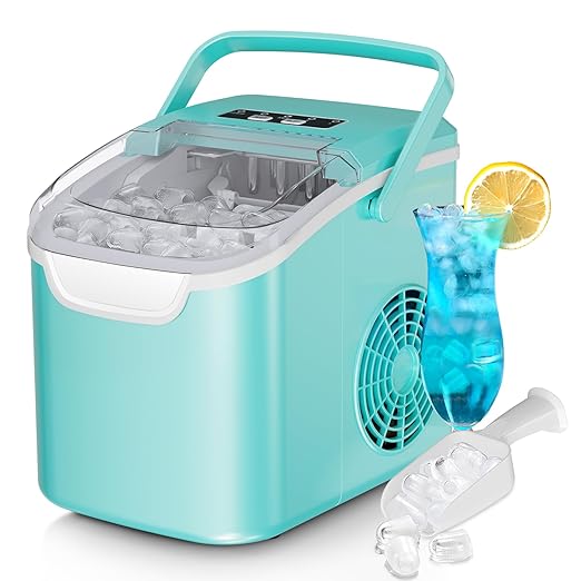 Countertop Ice Maker, 26 lbs/Day ice Production, 2 Sizes, 8 ice Cubes in 6