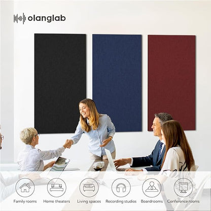 Olanglab Acoustic Panels 2 Pack, Fabric Wrapped Sound Proof Foam Panels