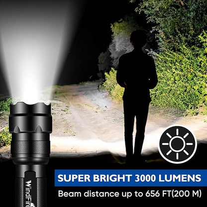 WINDFRIE 2 Pack LED Tactical Flashlights, Single Mode Handheld Flashlights, Bright EDC Emergency Small Flash Light, Water Resistance Portable LED Torches (Battery Not Include)