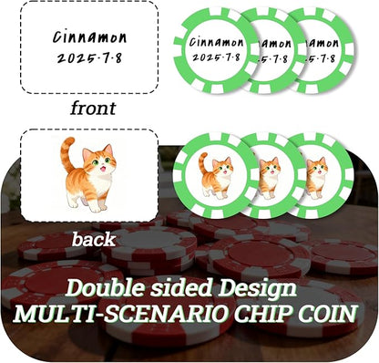 12 Grams Perfessional Customized Clay Poker Chips 30-500 PCS Personalized Casino Chips with Logo & Design 40MM Custom Casino Chips Custom Golf Ball Makers Chips(D)