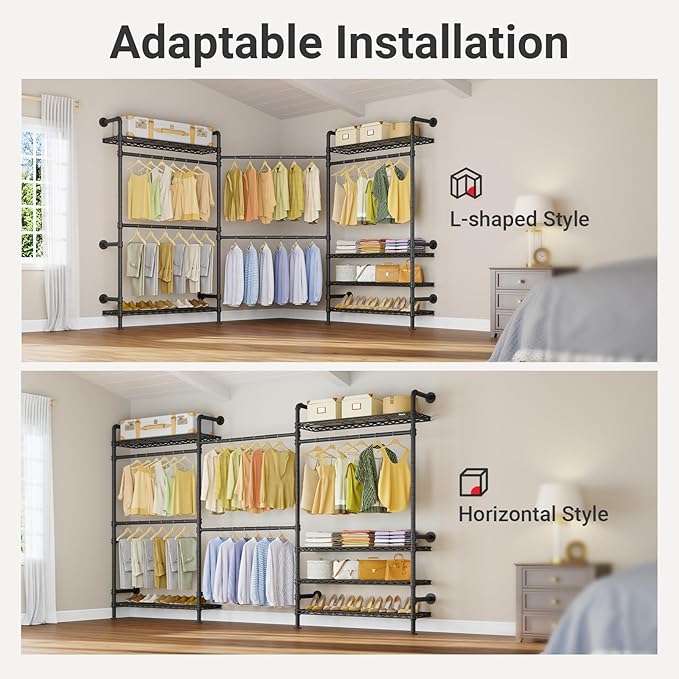 Timate F3 Plus Wall Mounted Clothes Rack Industrial Pipe Clothing Rack