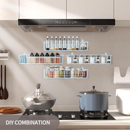 Spice Rack Wall Mount, Metal Spice Holder Saving Space Shelf