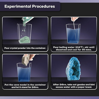 GobiDex Geodes Growing Science Kit for Kids Age 6-8-12, Geodes with Crystals Grow Fast in (24H), STEM Educational Science Experiments Toys, Geology & Rock Enthusiasts Collection, Gifts for Boys Girls