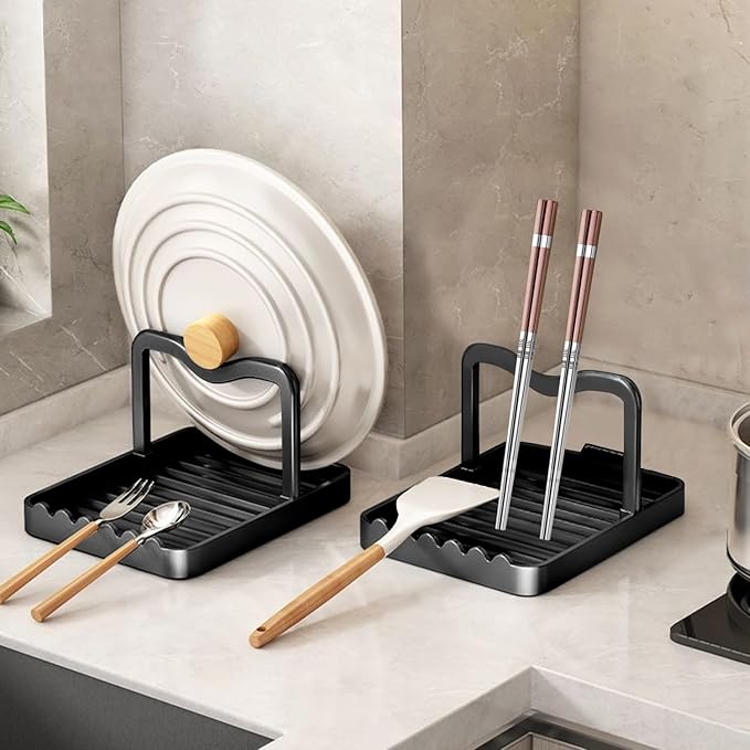 Ysks'hf spoon holder and pot lid holder，stainless steel，Kitchen Utensil Rest