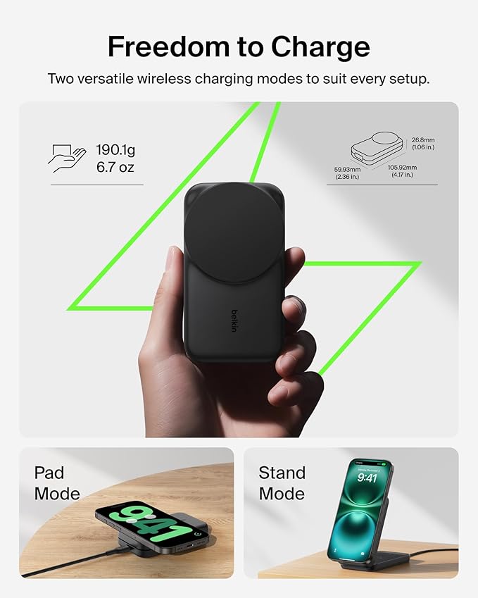 Belkin MagSafe Charger Compatible, 3-in-1 Charging Station, Qi2.2 25W Magnetic