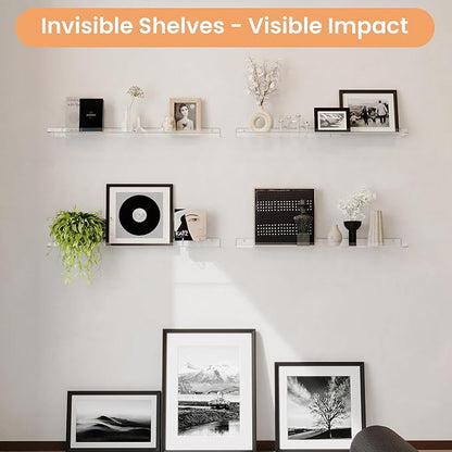 upsimples 2 Pack 35.5x5.5 Inches Acrylic Shelves
